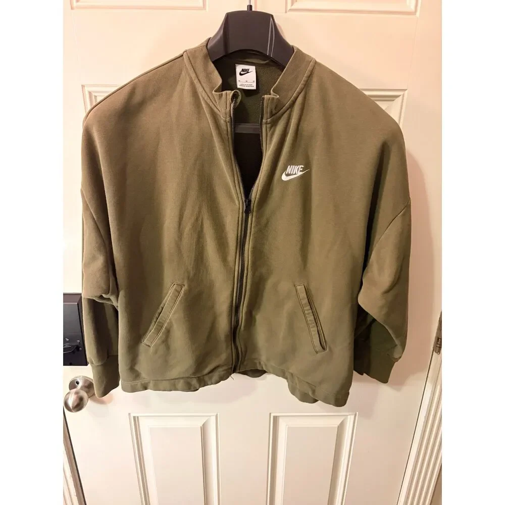 Nike Men's Olive Green Full Zip Jacket Track Top Athletic Medium